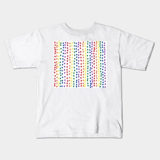 Rainbow Dots On White Kids T-Shirt